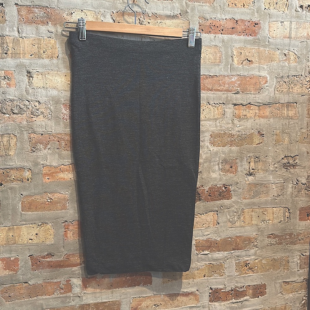 H&M Basics Stretch Charcoal Grey Pencil Skirt